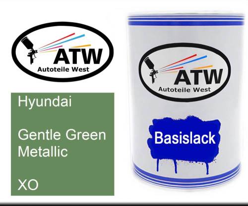 Hyundai, Gentle Green Metallic, XO: 500ml Lackdose, von ATW Autoteile West.